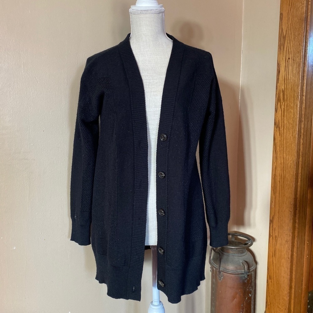 Soft Surroundings XS Cardigan Black Button Sweater